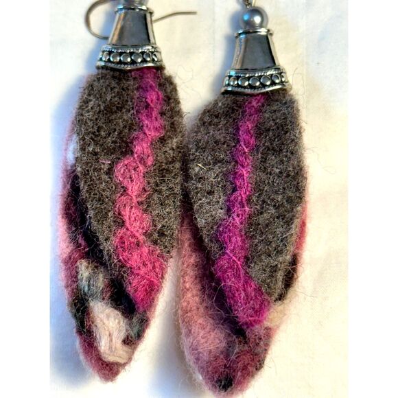 Handmade Felted Earrings - Picture 1 of 6